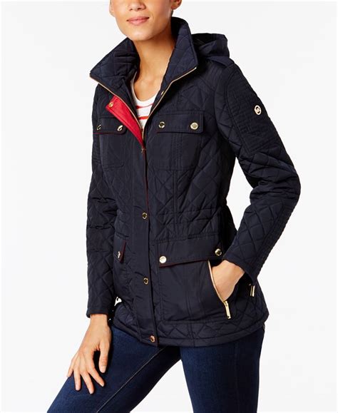 michael kors quilted coats|michael kors water resistant jacket.